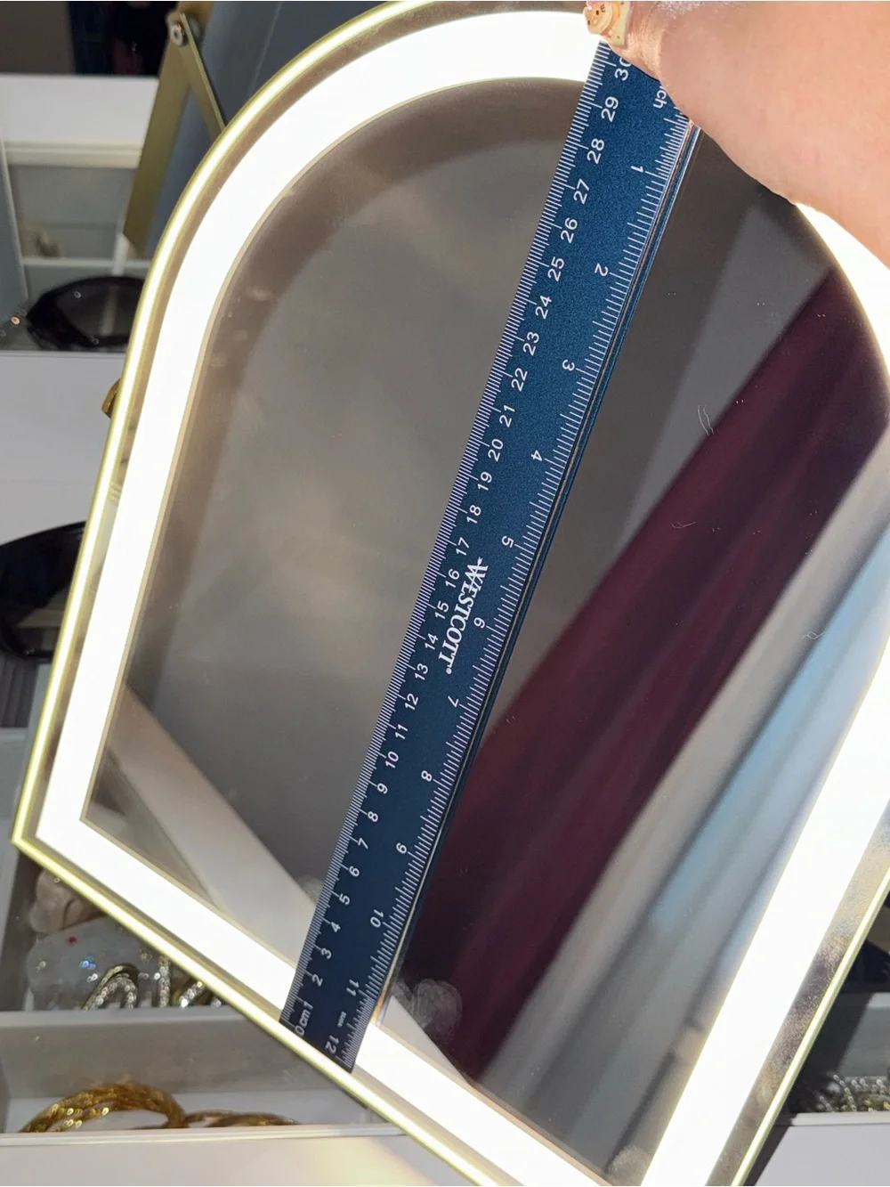 Gold Arch LED Vanity Mirror with Touch Light